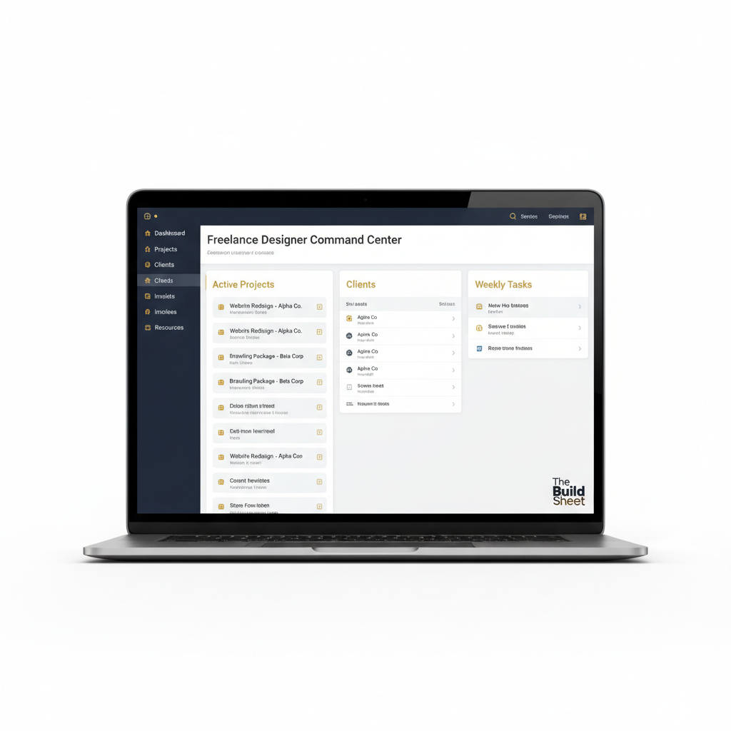 Freelance Designer Command Center — Notion System by The Build Sheet