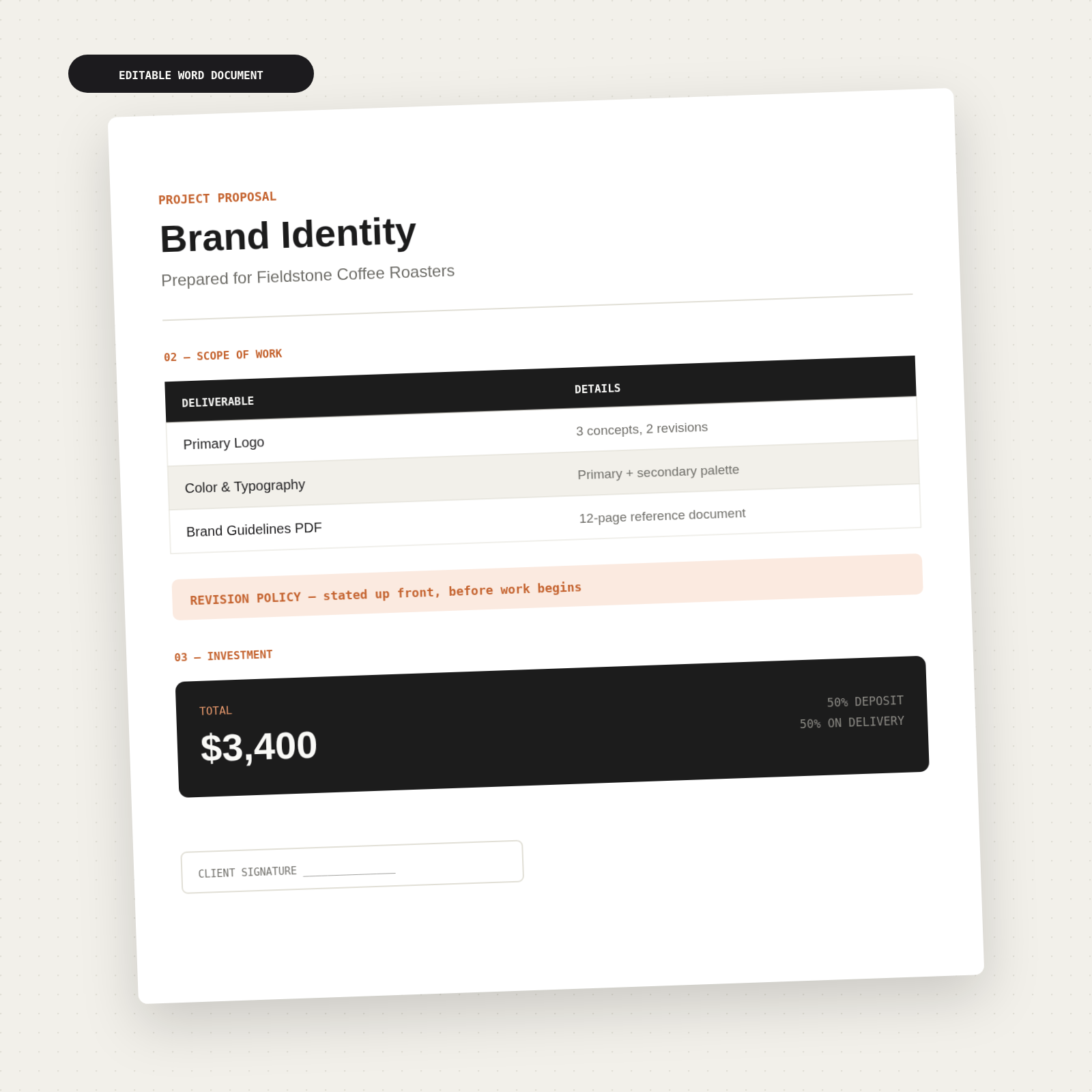 Freelance Design Proposal &amp; Pricing Kit